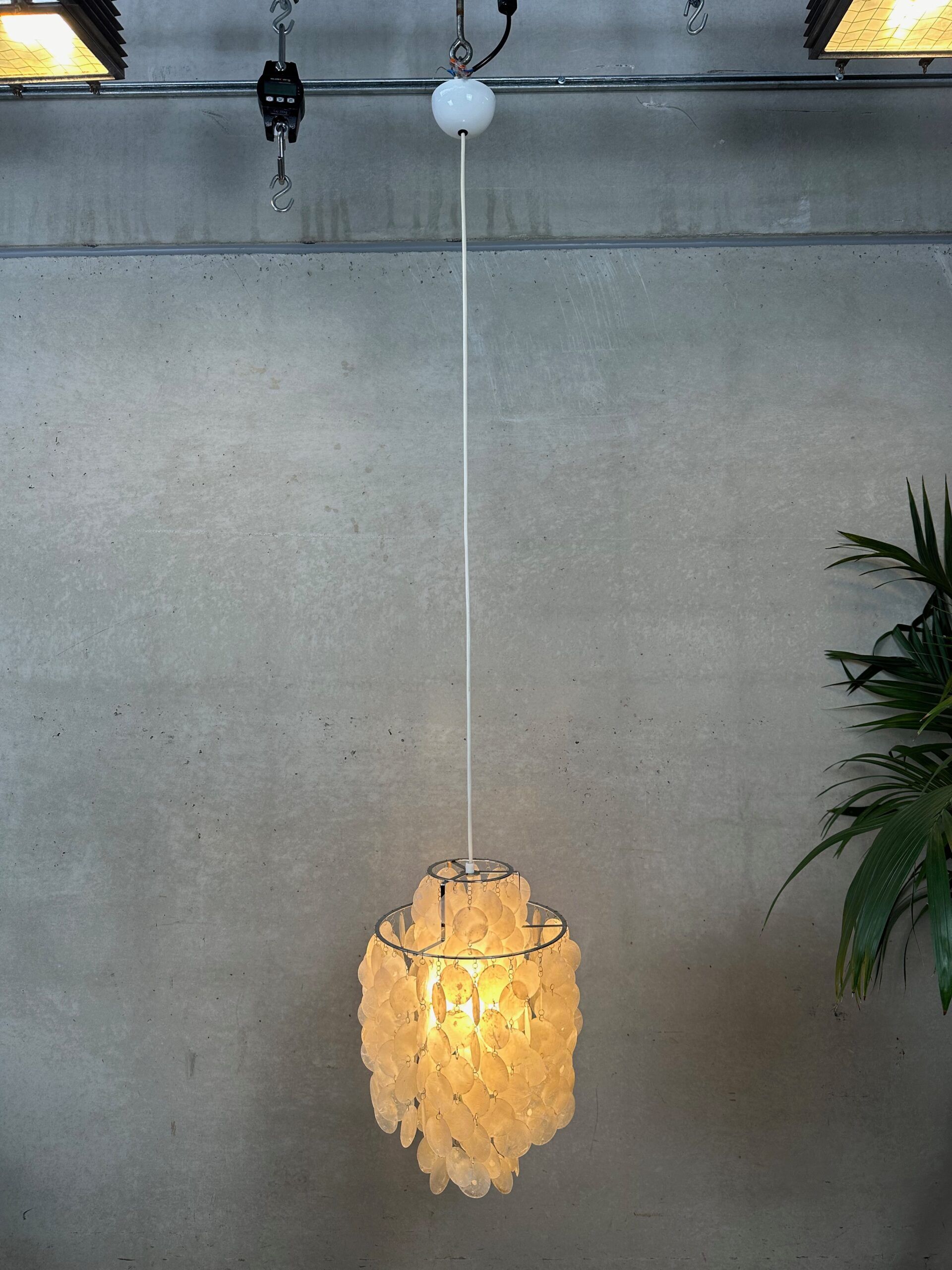 Vintage capiz pendant lamp