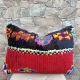 Magnifique coussin Kilim berbère vintage du Maroc