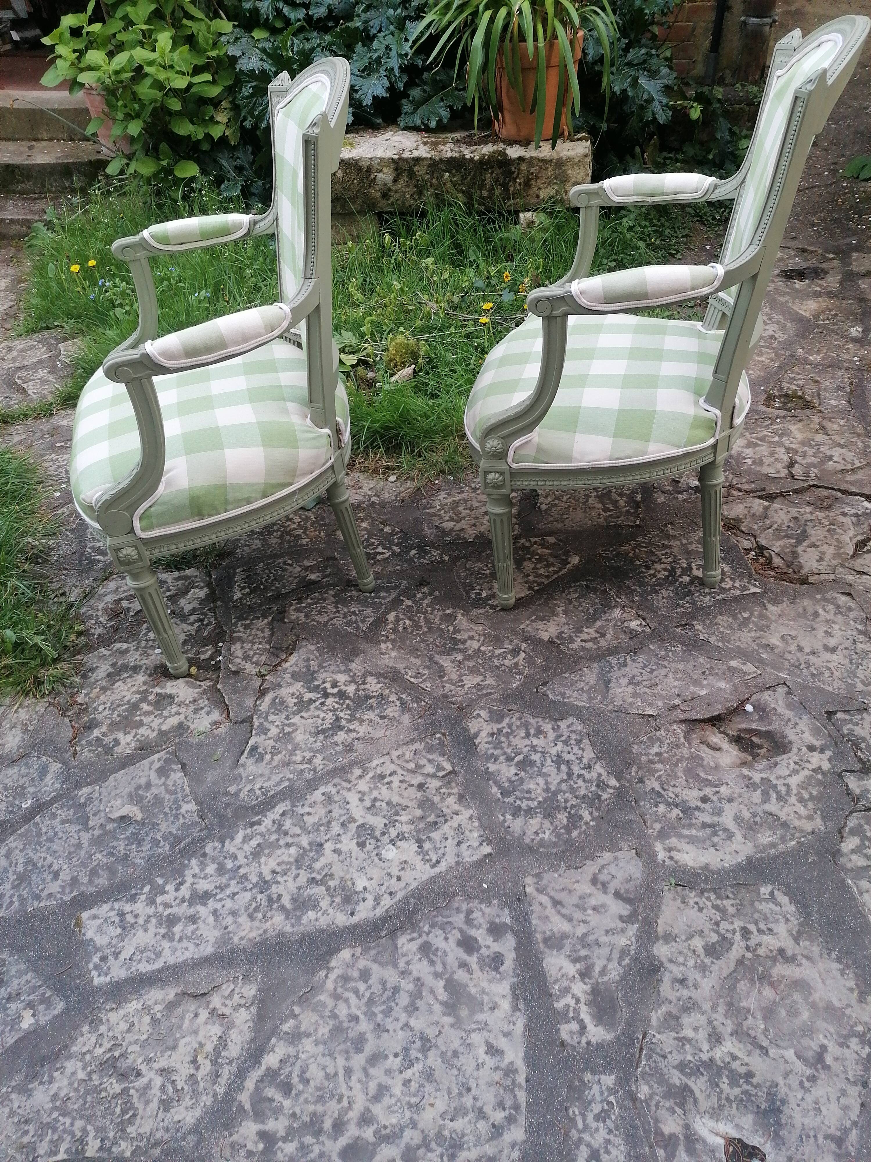 pair of cabriolet armchairs