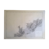 Old map of the sea / map marine of Cavalo Cape Island redhead - Publishe in 1956 - 106 cm x 76 cm