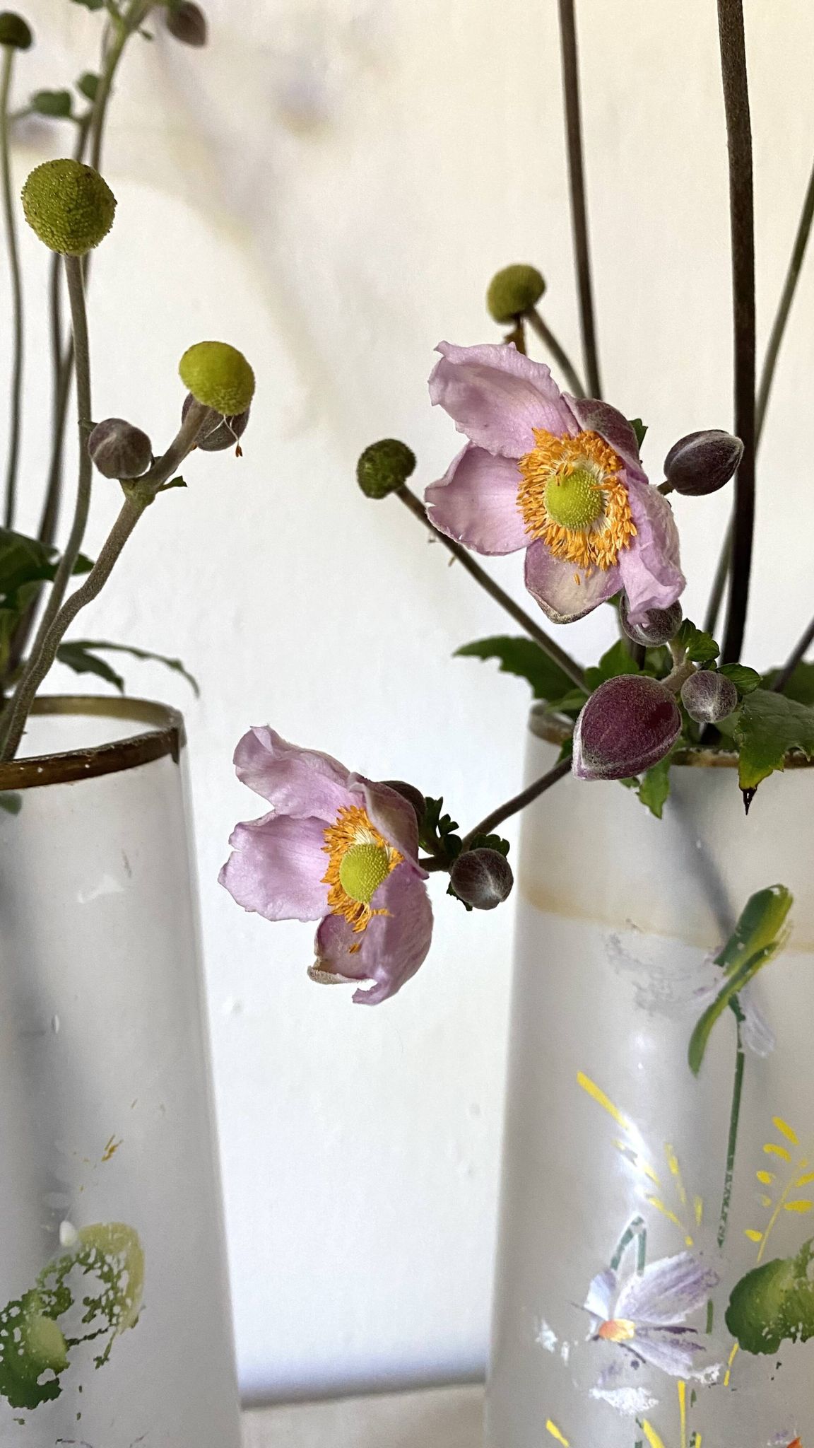 Pair of antique glass paste vases