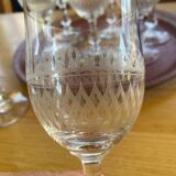 11 chiseled crystal wine glasses