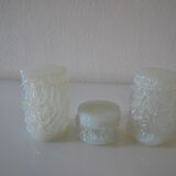 3 opalescent glass jars 60's geoffrey baxter