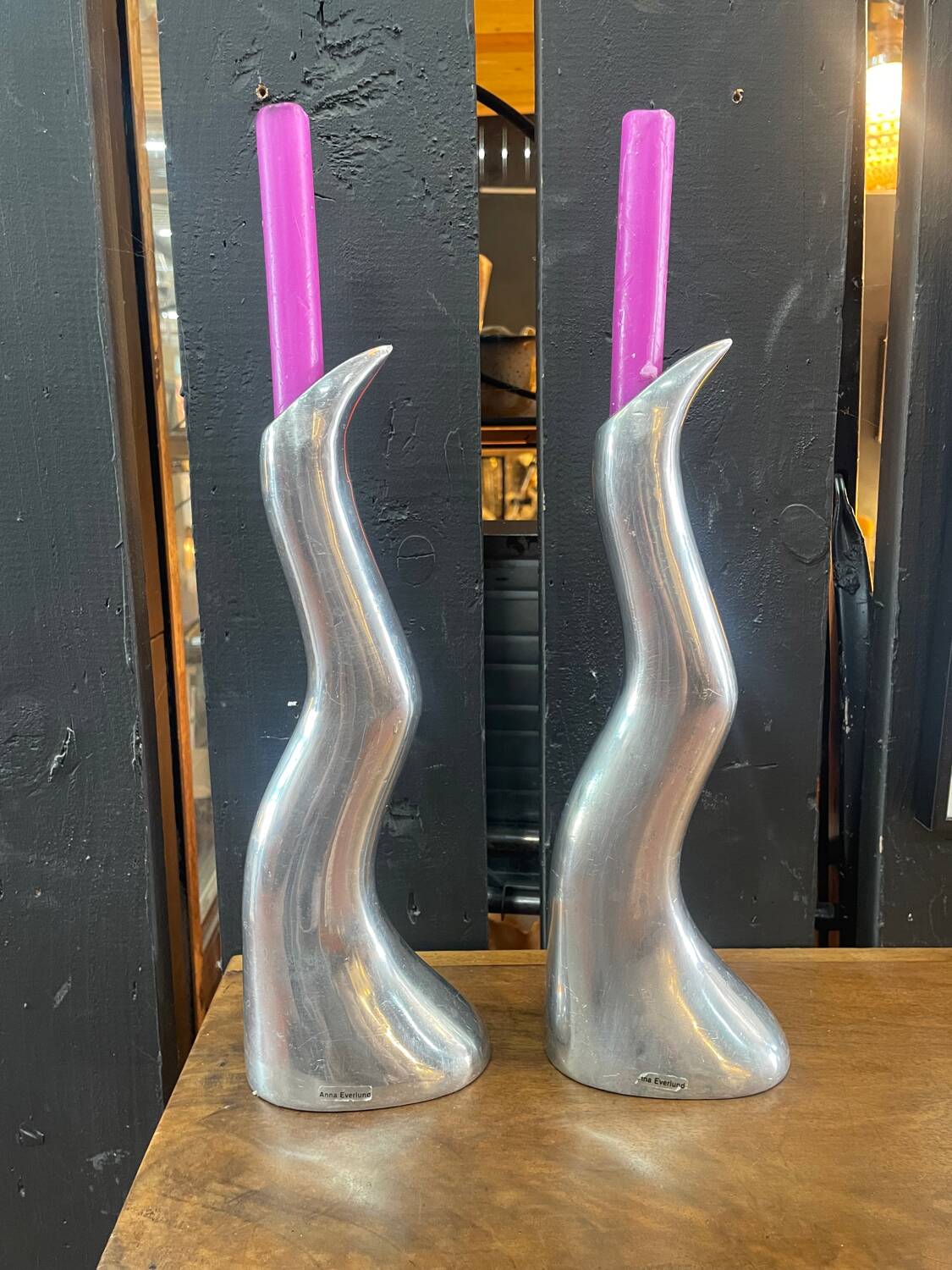 Pair of Anna Everlund candlesticks