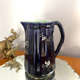 Blue earthenware pitcher