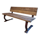 Vintage garden bench – oak and cast iron – from the 1960s