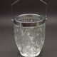 Quality Cut Glass French Vintage Ice Bucket Silver Metal Carry Handle 4507
