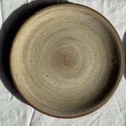 Lot de 6 assiettes à dessert vintage en grès brun