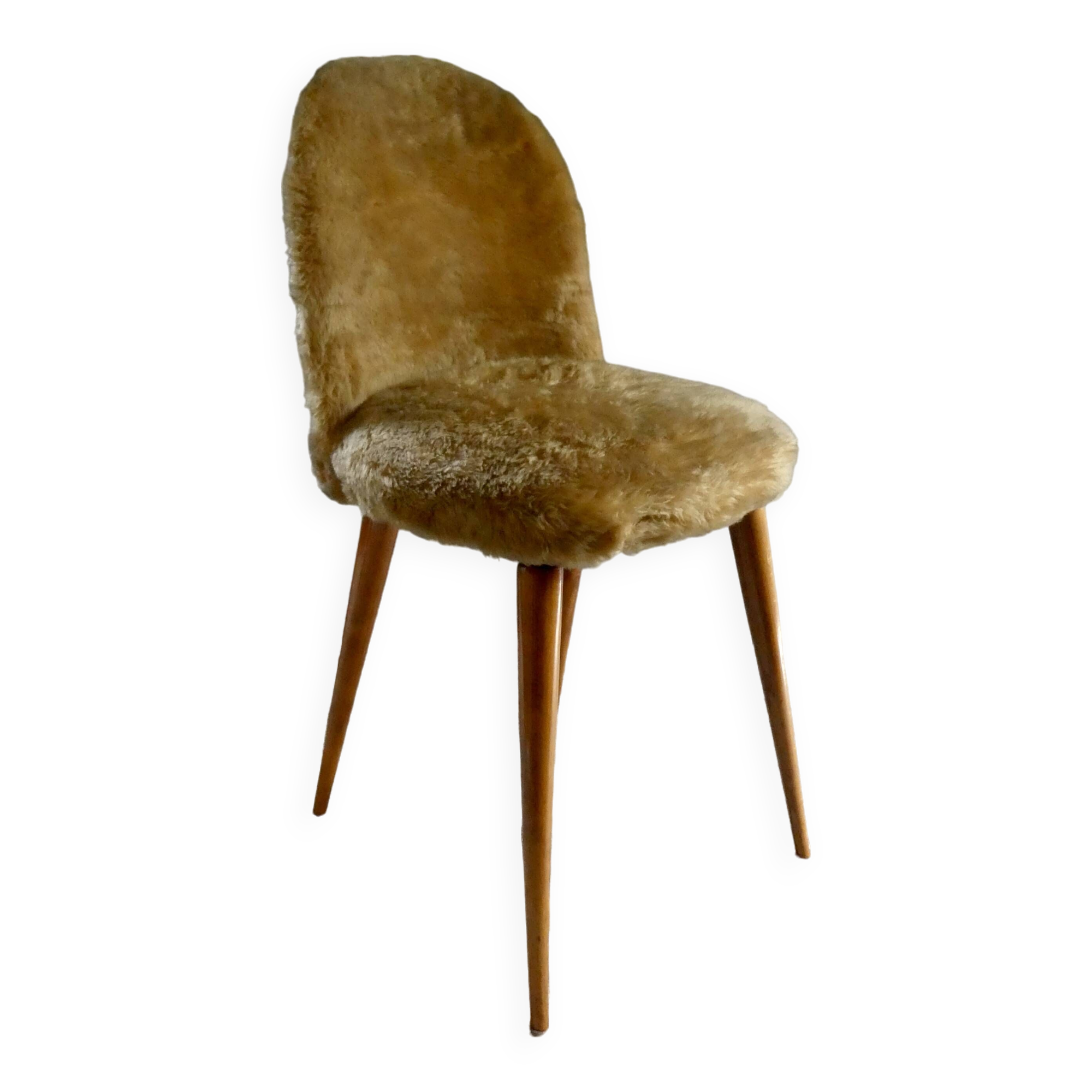 Bronzed moumoute chair from the 60s