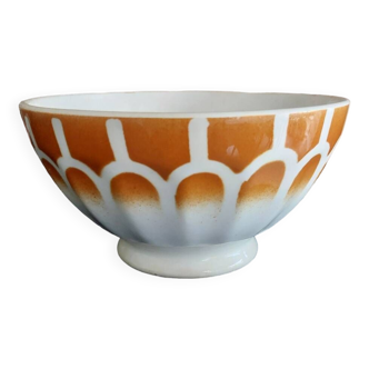 Old faceted earthenware bowl