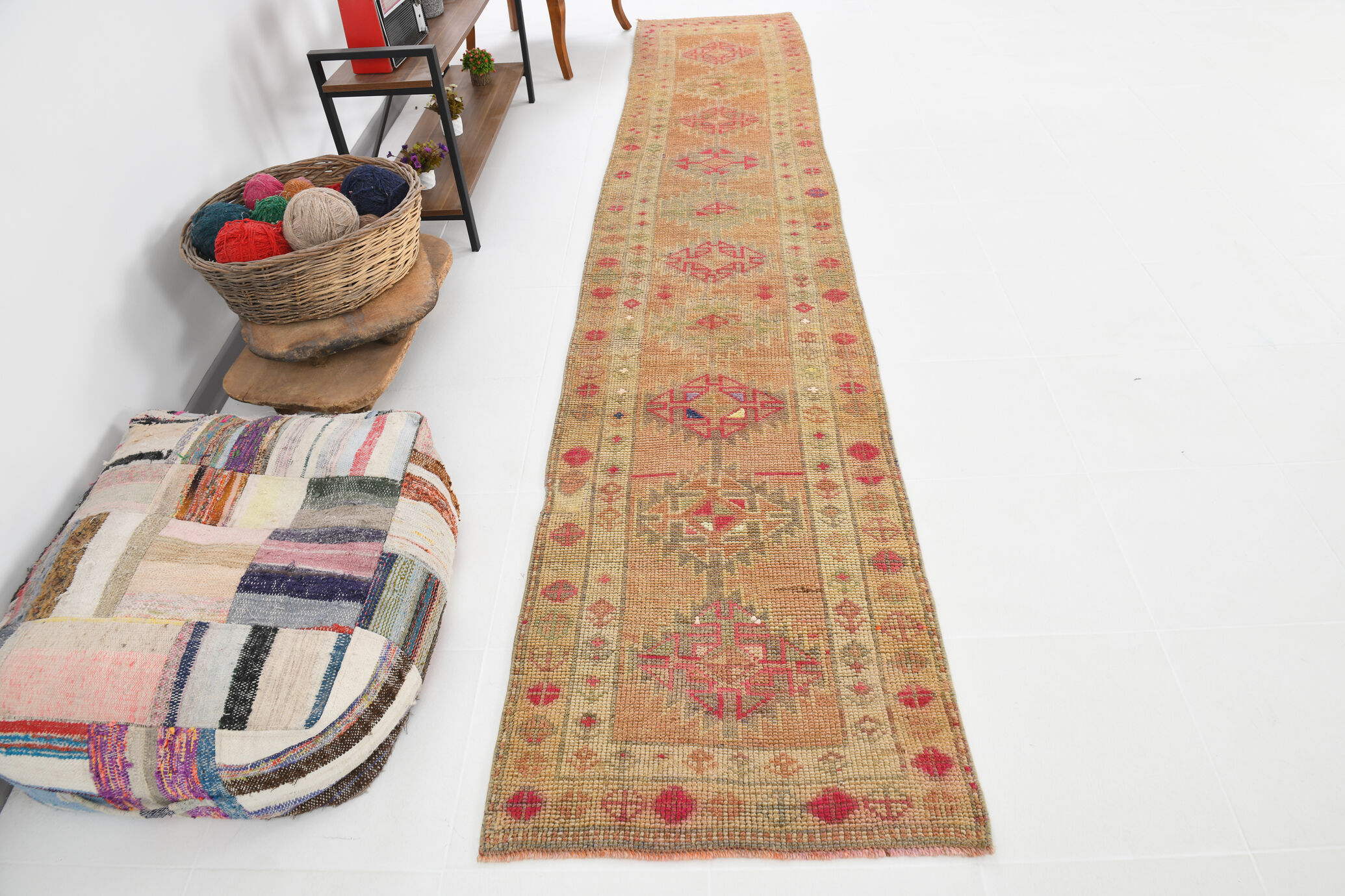 Oushak runner rug 77x386cm