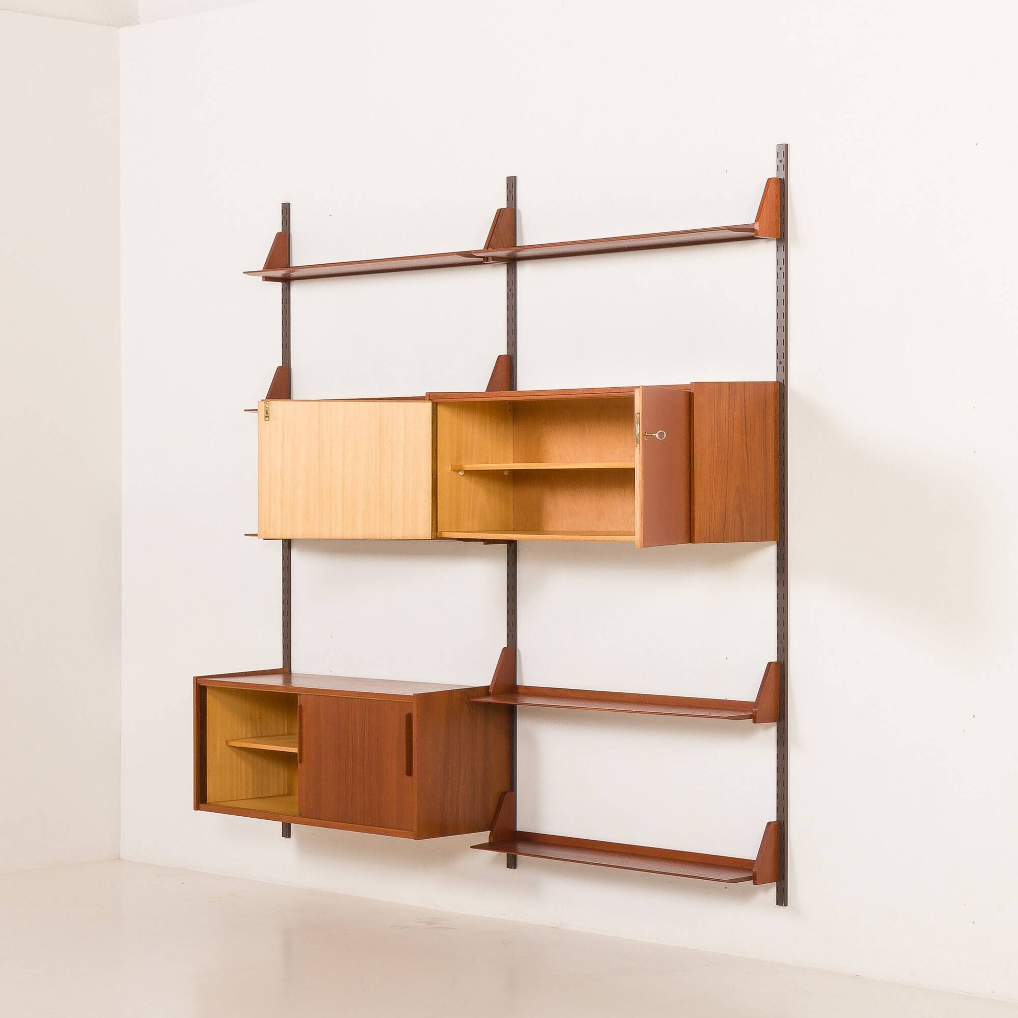 Mid century teak wall unit by Dieter Reinhold for WK Möbel, Germany, 1960s