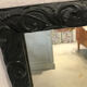 black painted wooden mirror - 33x47cm