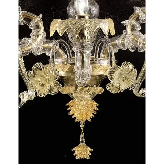 Verre de Murano Ca Rezzonico vénitien avec feuilles d'or et fleurs par Simoeng fo