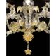 Verre de Murano Ca Rezzonico vénitien avec feuilles d'or et fleurs par Simoeng fo