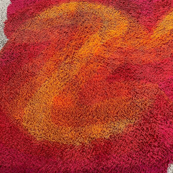 Tapis Rya Multicolore Moderniste Des Années 1970 Par Desso