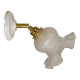 Applique tulipe vintage en opaline blanche
