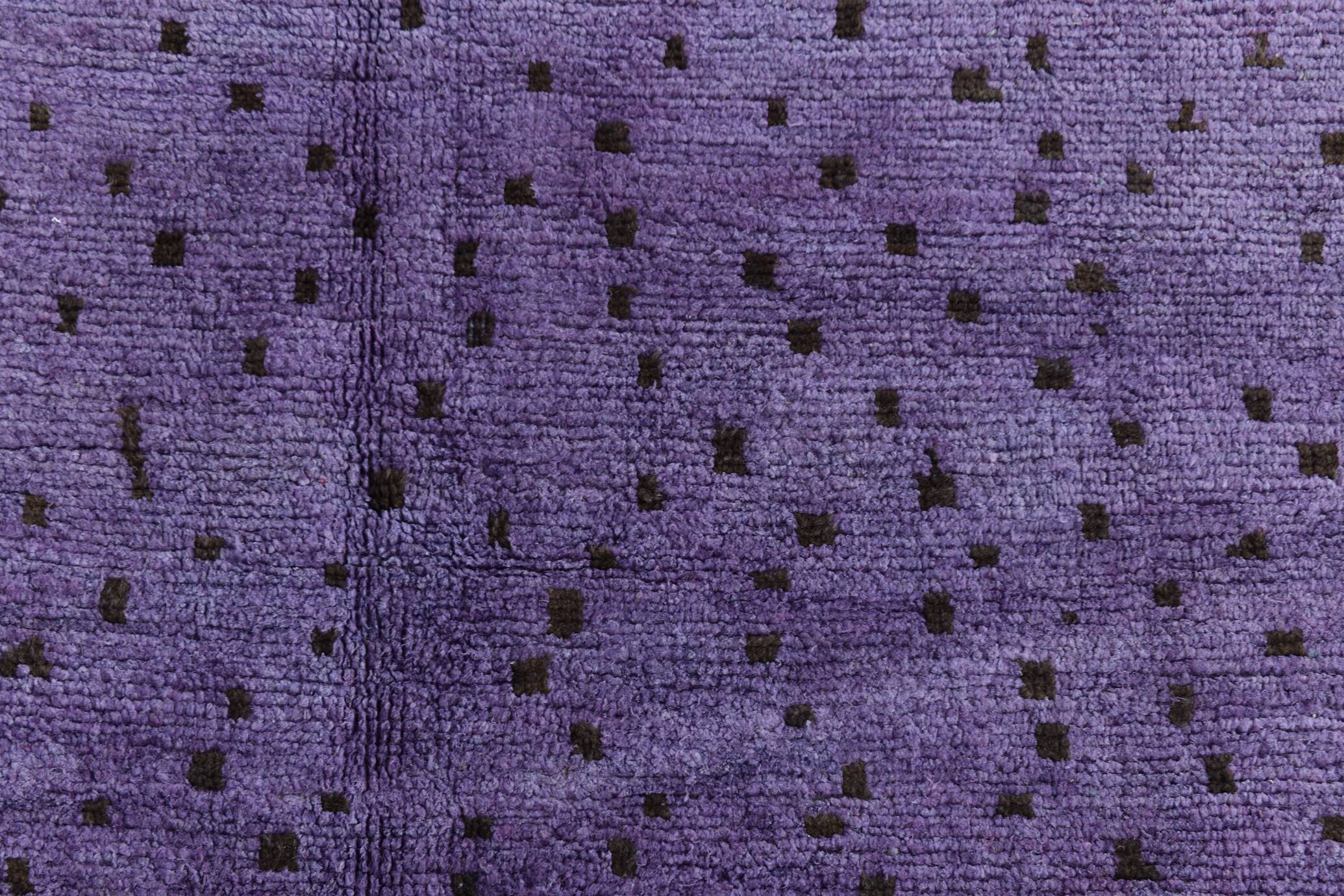 Purple & Brown Polka Dot Kilim Rug, 206x263Cm