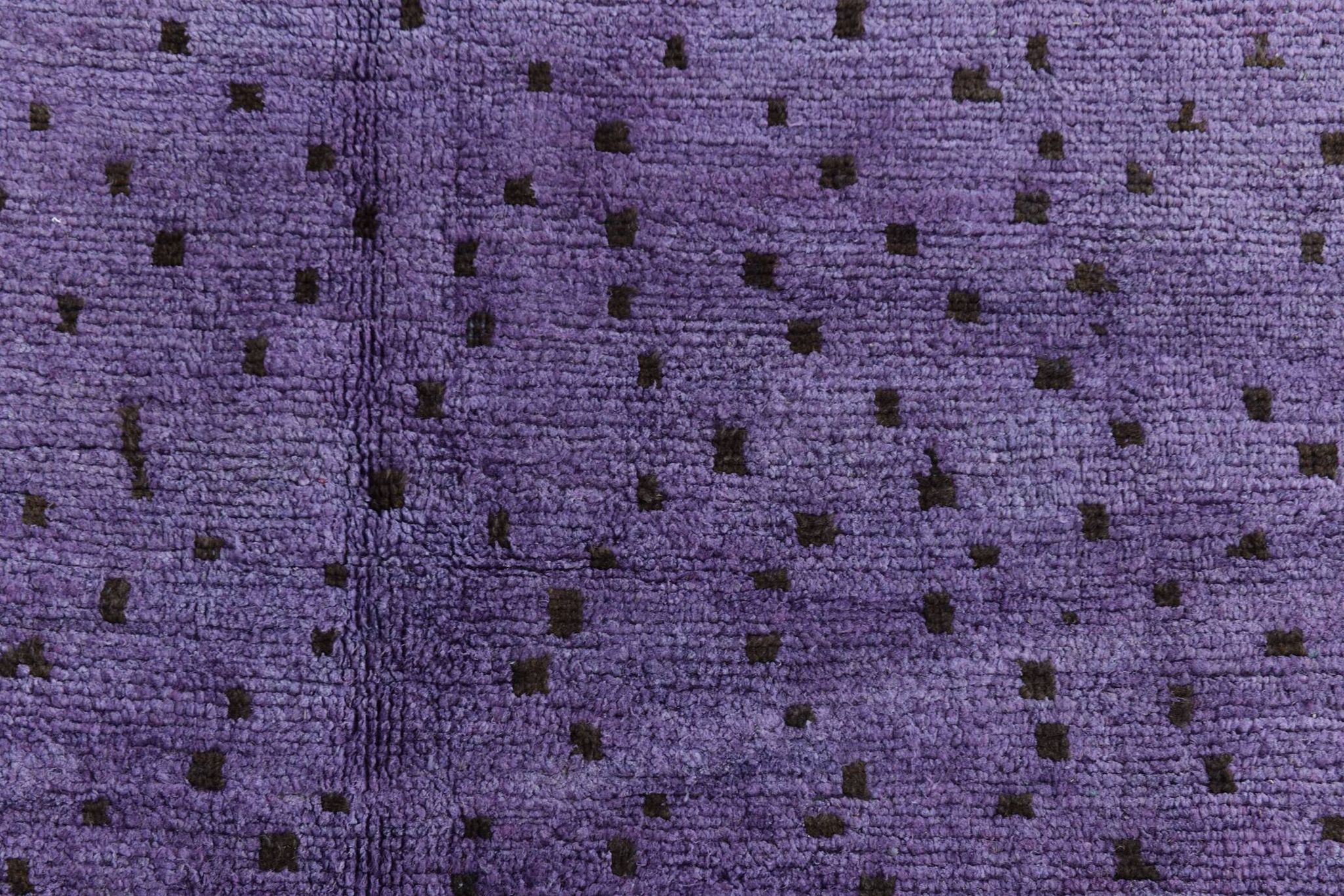 Purple & Brown Polka Dot Kilim Rug, 206x263Cm