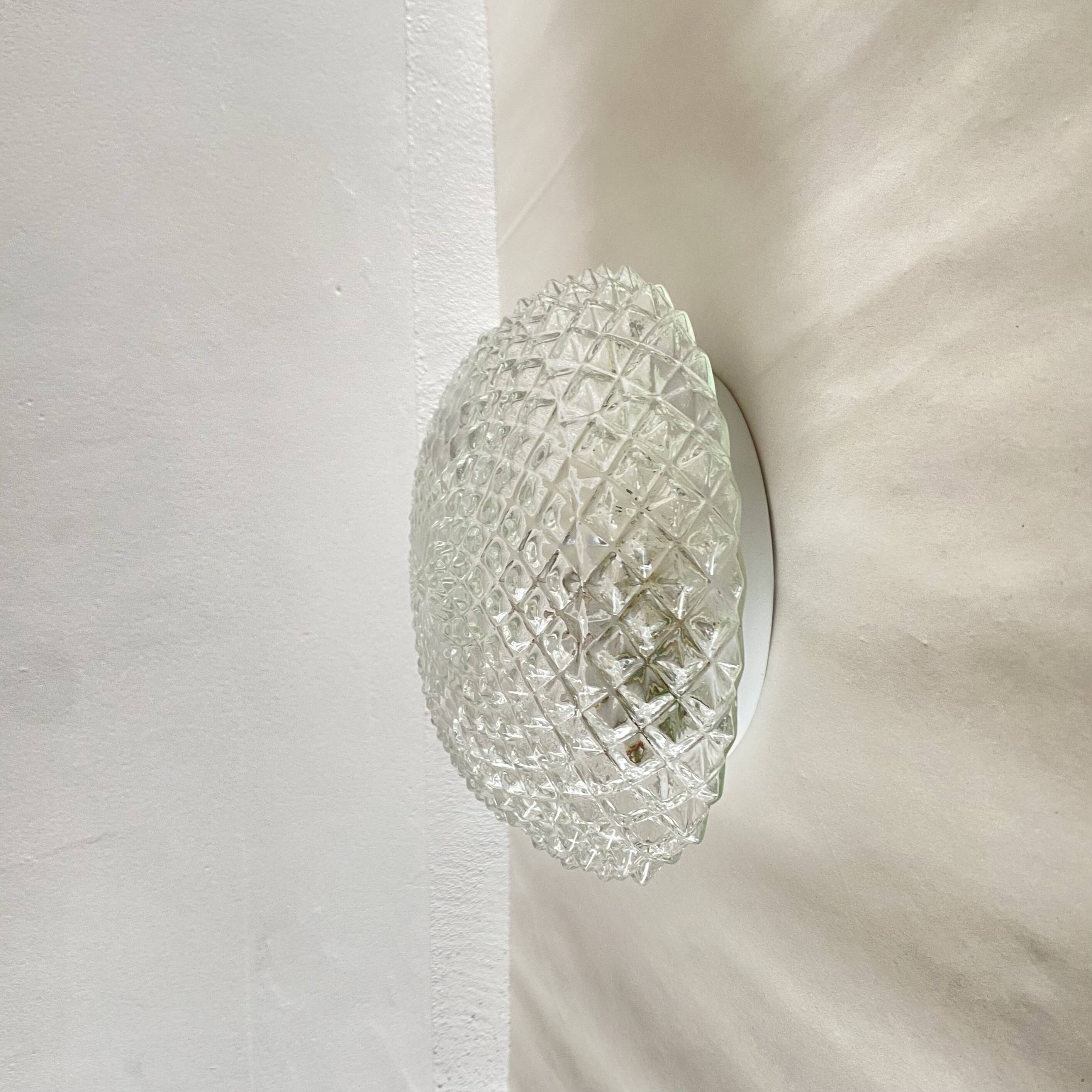 Small wall light ceiling light thick glass 1970 1980 LAMP-7419