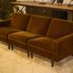 Ensemble canapé et 2 fauteuils en velours marron 1960’s