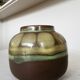 Vintage Olive Green Glazed Vase: 1970s KIL Ceramic Pottery