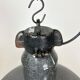 Large Industrial Grey Enamel Factory Lamp with Cast Iron Top, 1960s