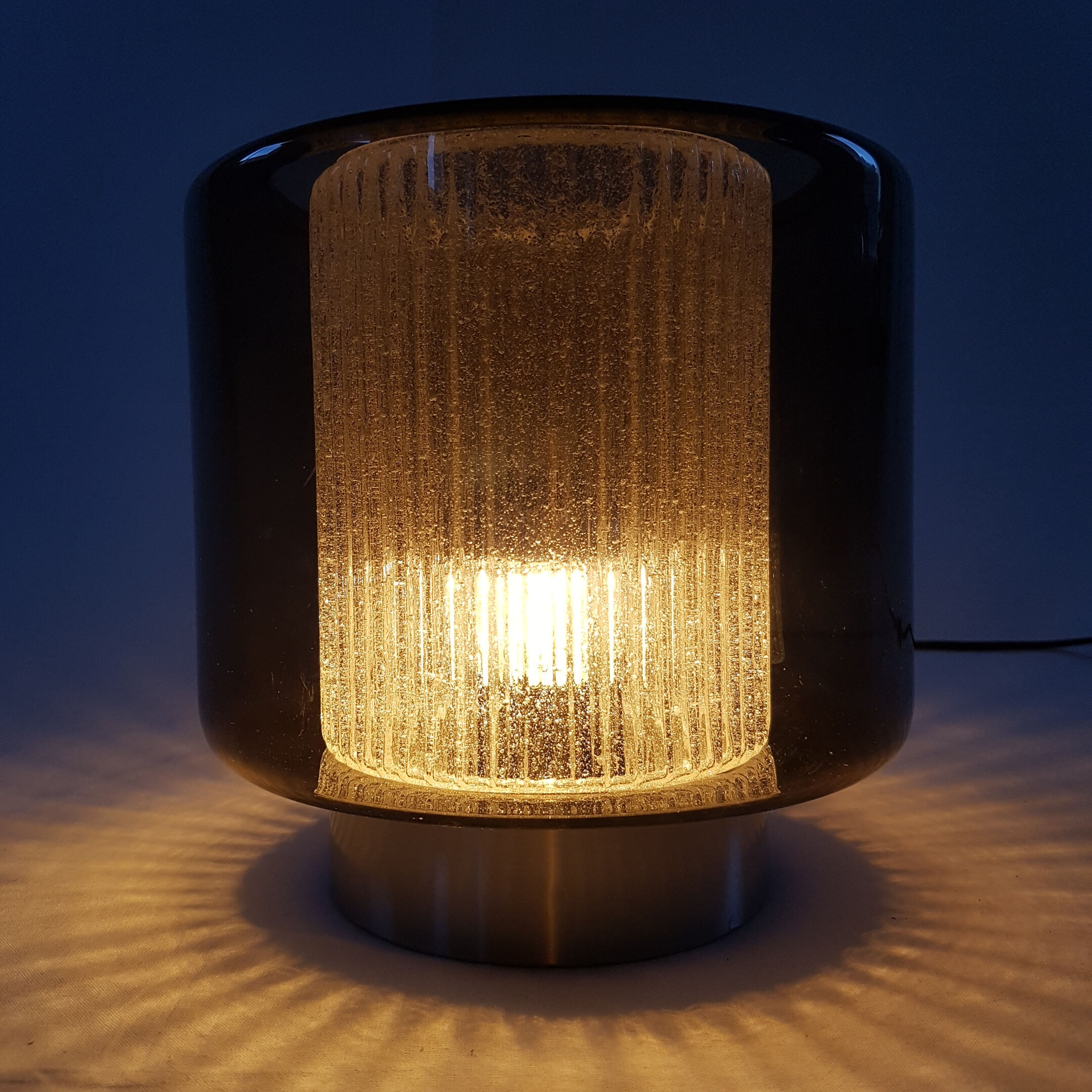 Raak B-1264 Amsterdam 1968 smoked glass table lamp