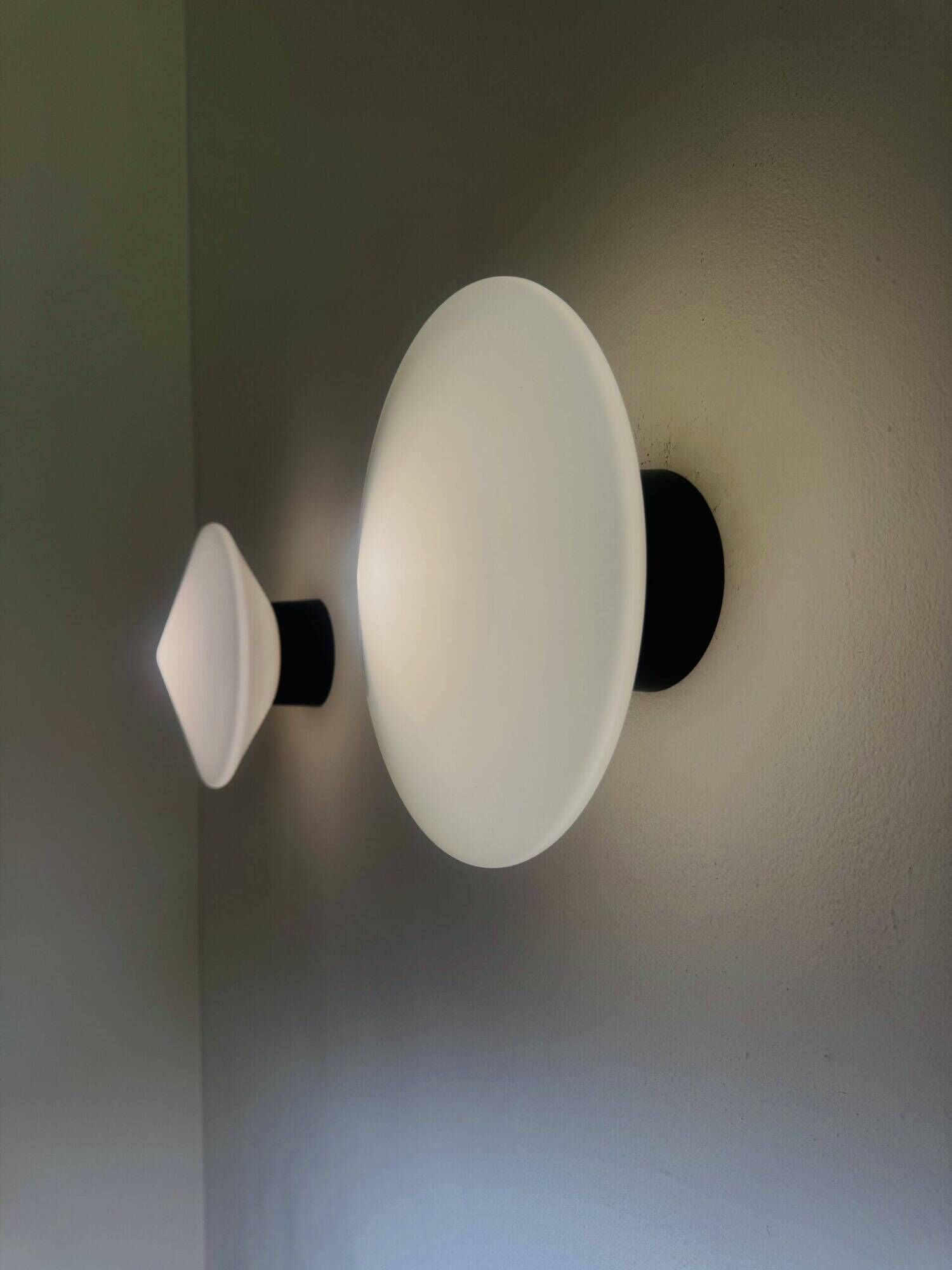 P-1410 Discus Milky Glass Ceiling Or Wall Lamps By Raak Amsterdam, The Netherlands 1960S