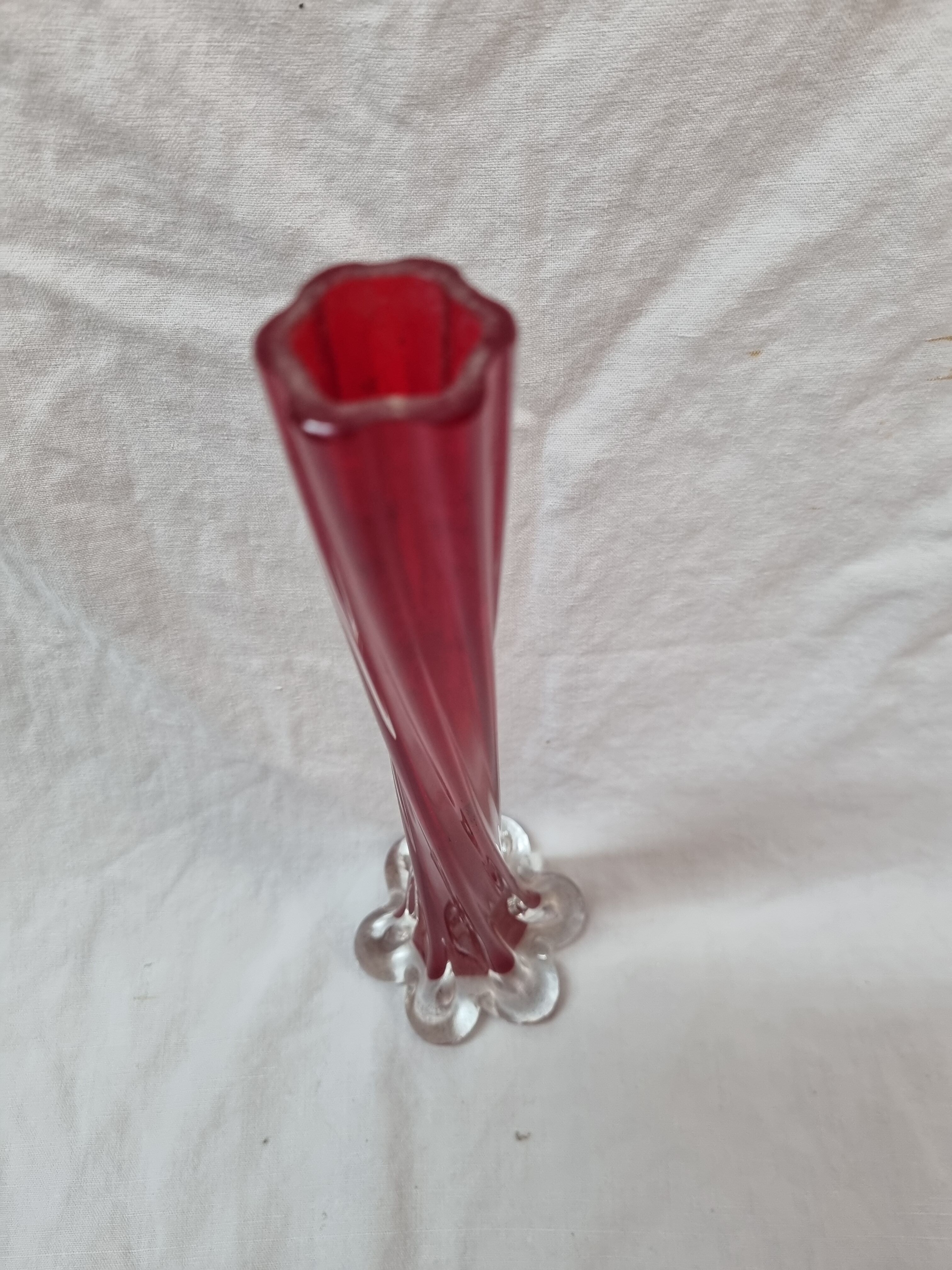 Vase soliflore blown glass from 1970