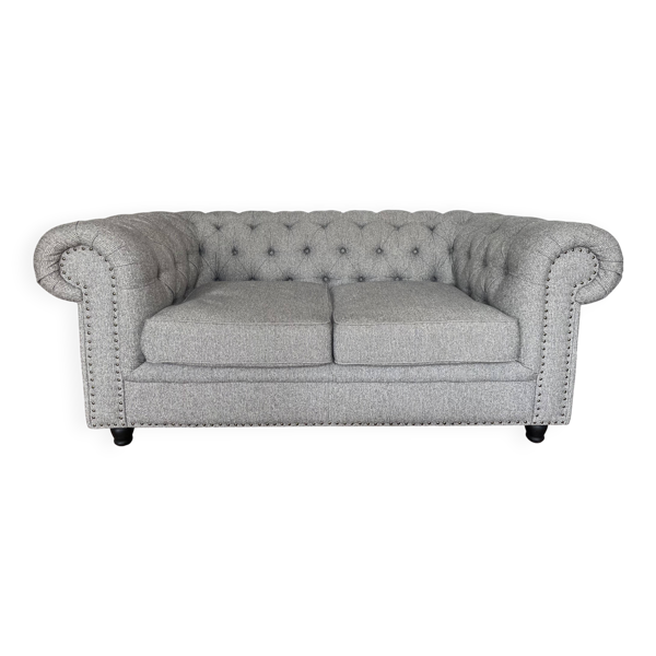Canapé chesterfield tissu sneak Maison Saulaie - 2 places
