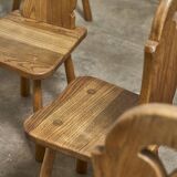 6 solid oak chairs