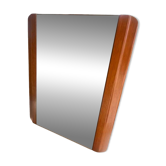 Miroir art déco moderniste en acajou