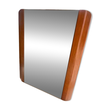 Miroir art déco moderniste en acajou