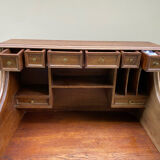 Antique solid wood secretary desk, handcrafted cabinetry.