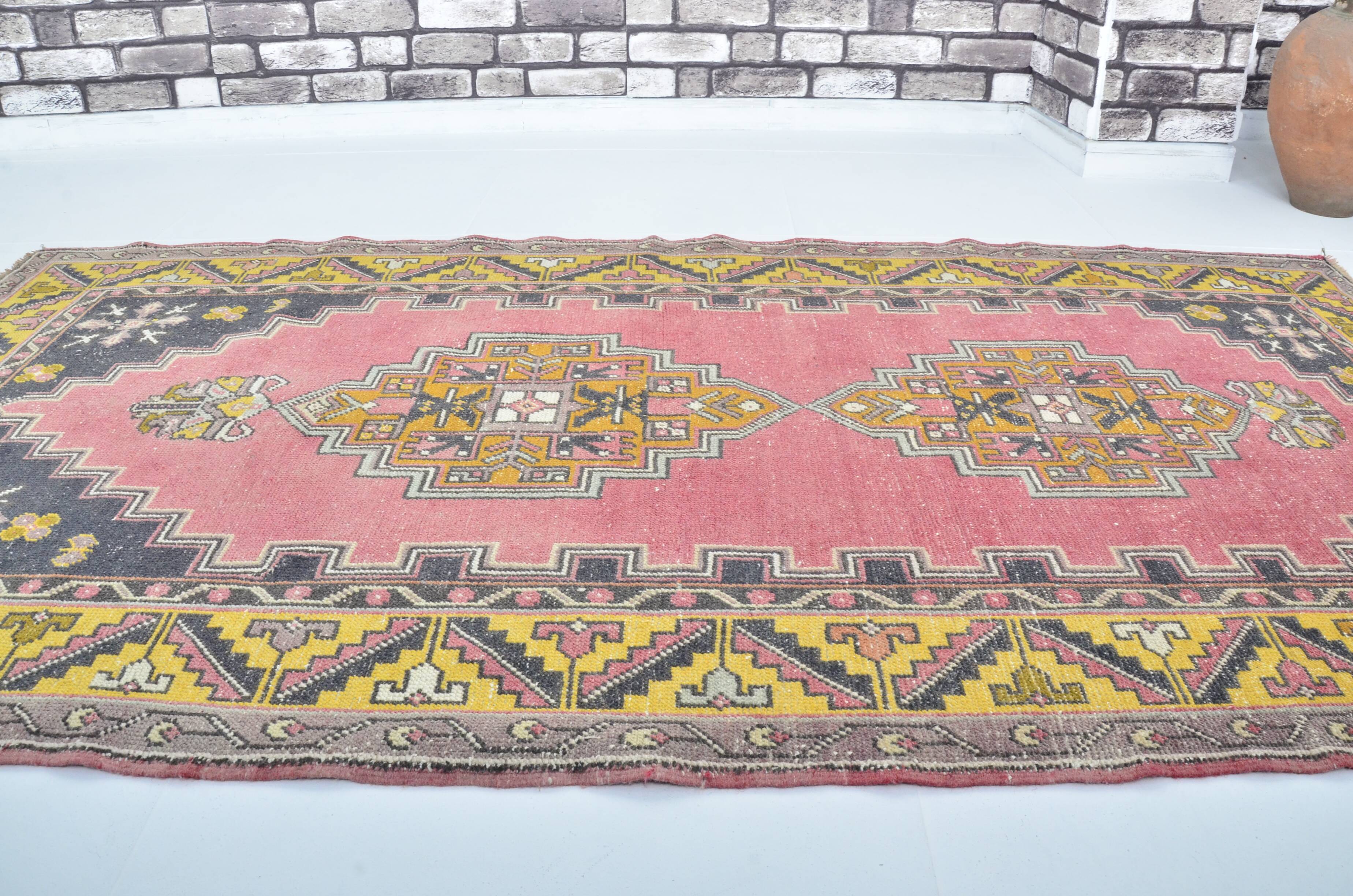 Tapis turc bio rose et jaune sku 3283