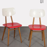 Pair of vintage wooden chairs produced by Ton, 1960