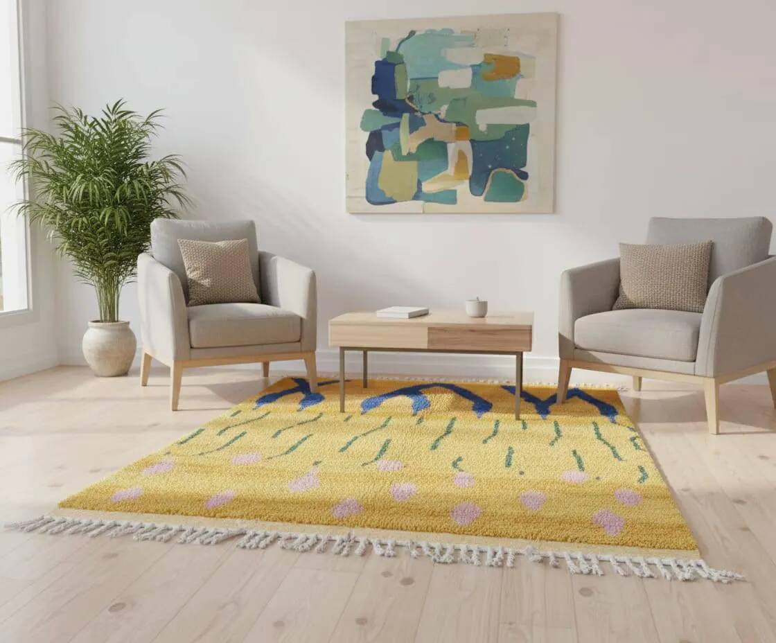 Moroccan rug 100% wool, handmade, 250x150 cm, superior quality.
