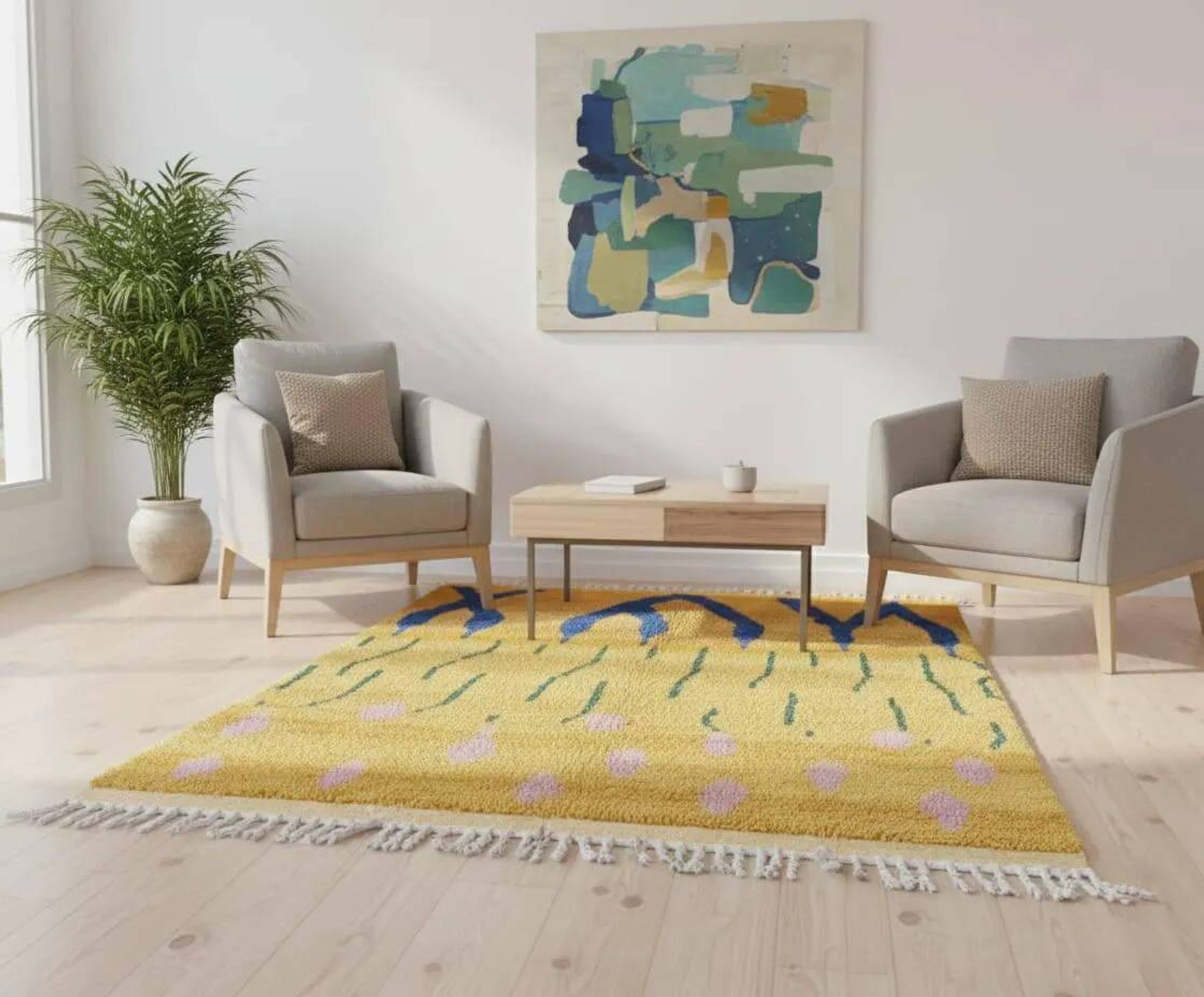 Moroccan rug 100% wool, handmade, 250x150 cm, superior quality.