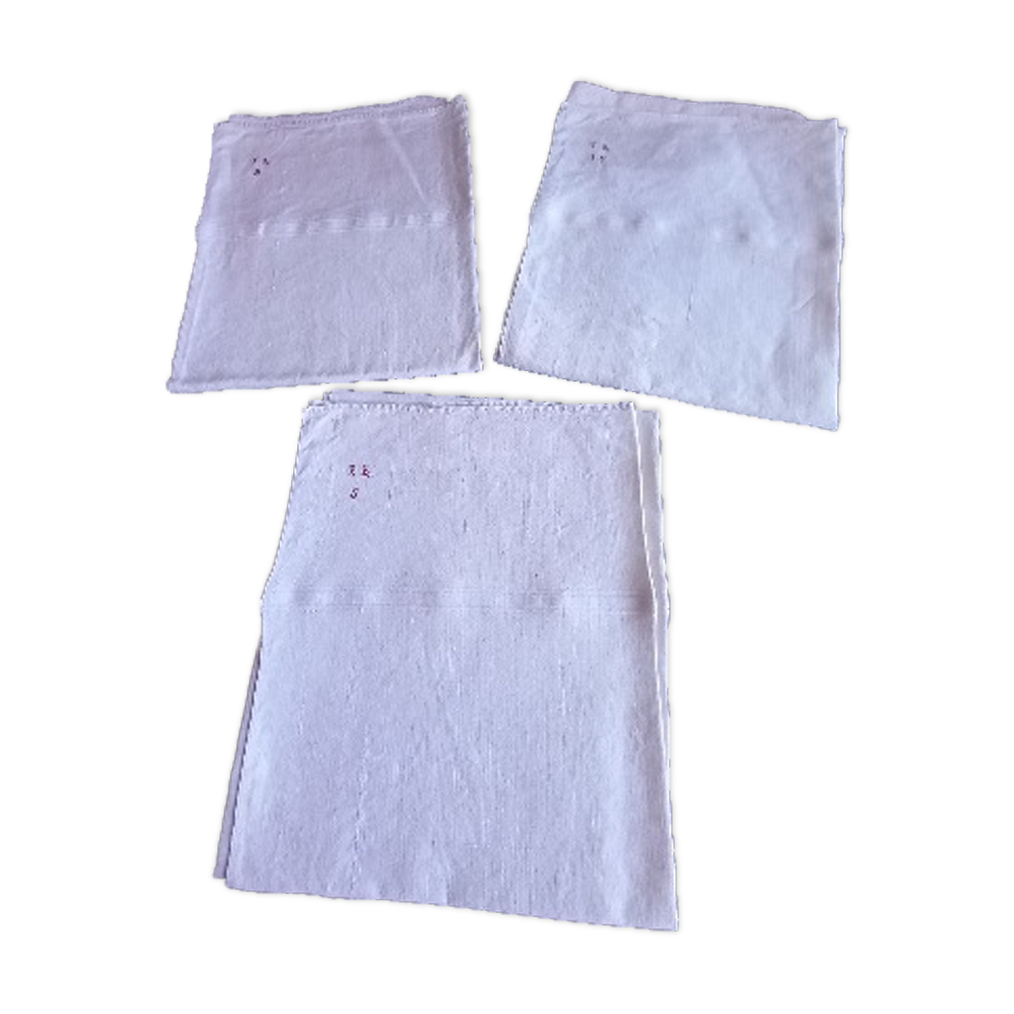 Lot de 3 torchons en fil  blanc (  70 x 85,5 cm )