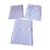 Set of 3  tea towels in white thread (70 x 85.5 cm)