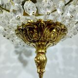 3-light bronze and crystal ceiling light