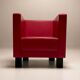 Poltrona Frau - Pair of red leather armchairs, “Moji” model - c. 2000