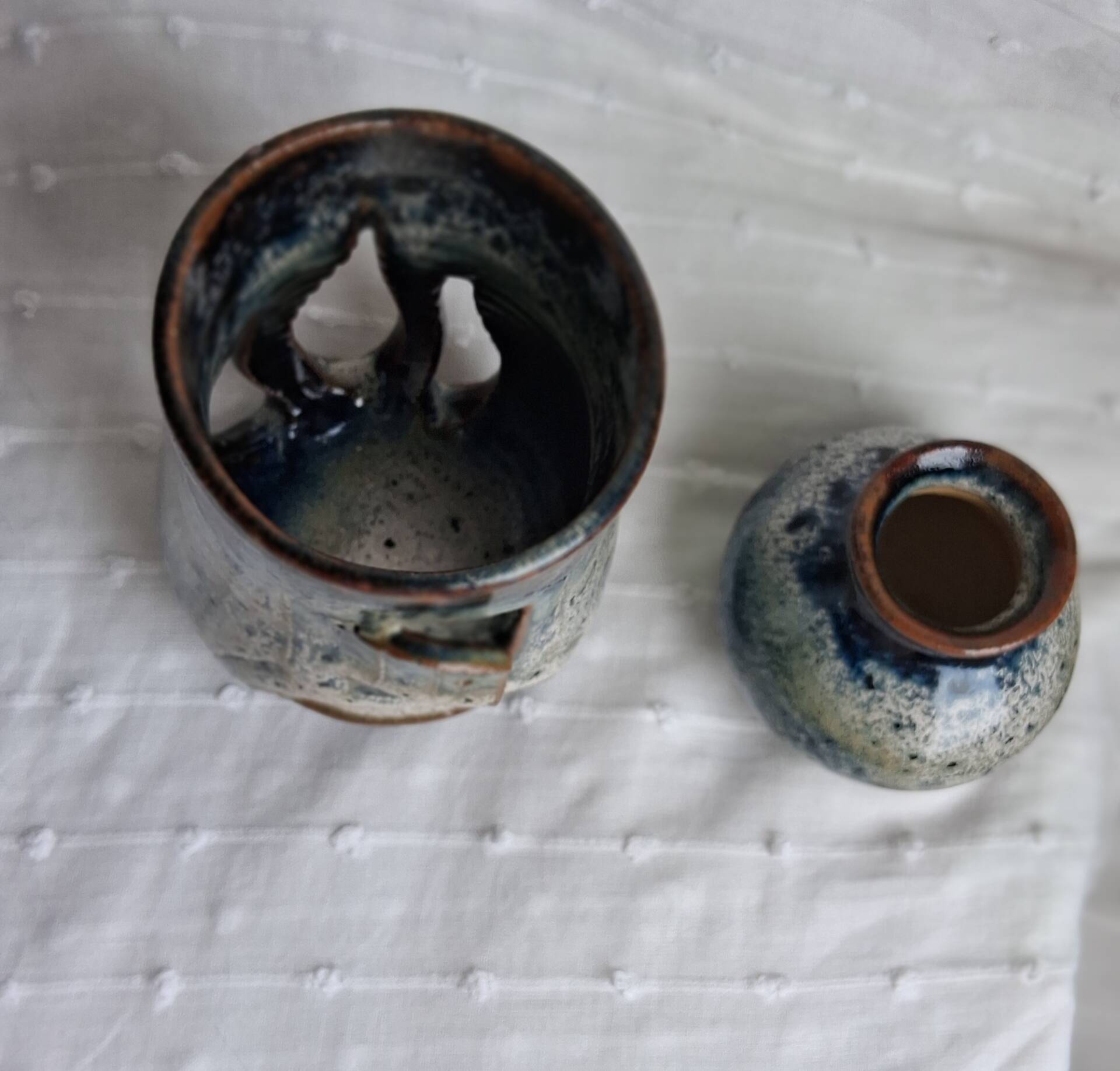 Vintage scented burner in glazed stoneware signed Paralou – 1970s/1980s.