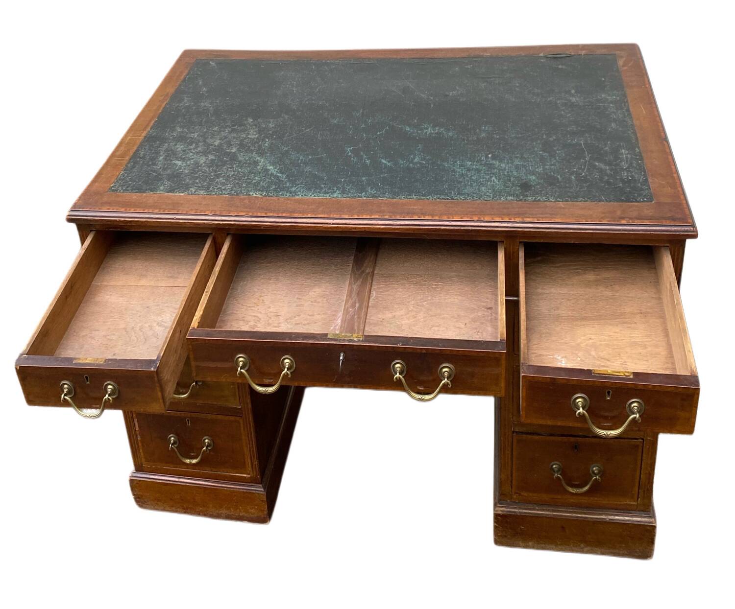 Antique English walnut chest of drawers from the 1930s.