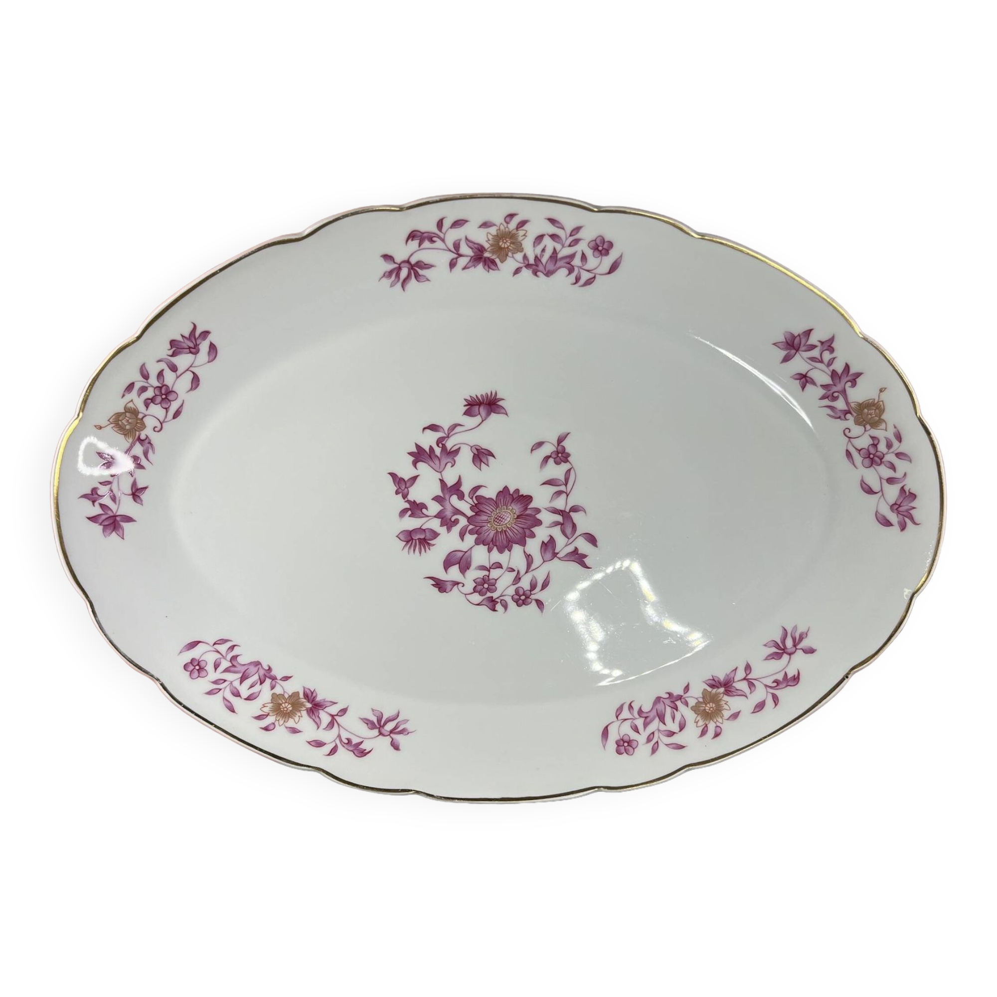 Limoges Bernardaud oval porcelain dish for Christofle