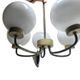 Vintage pendant light in brass and glass, Poland, 1970s