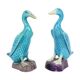 Vintage Duck Figurine Figure Couple Blue Chinese Porcelain