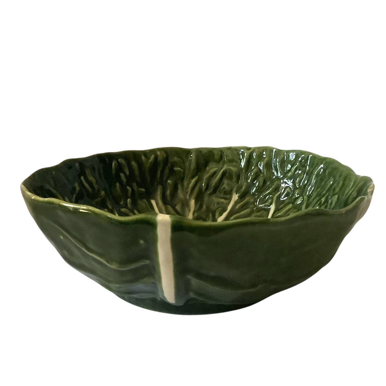 Large salad bowl with Portugal 507 cabbage barbotine