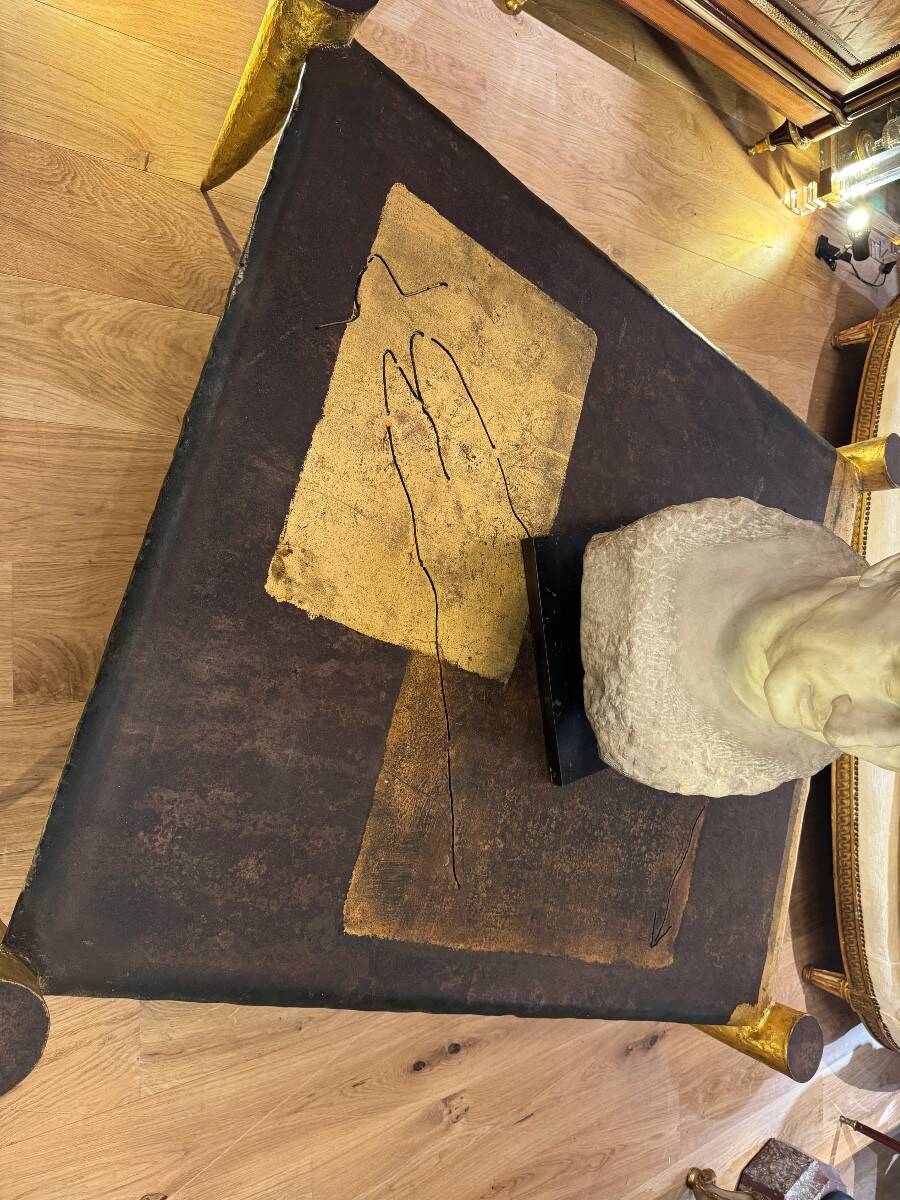 Brutalist coffee table by Jean Jacques Argueyrolles from the 1970s.